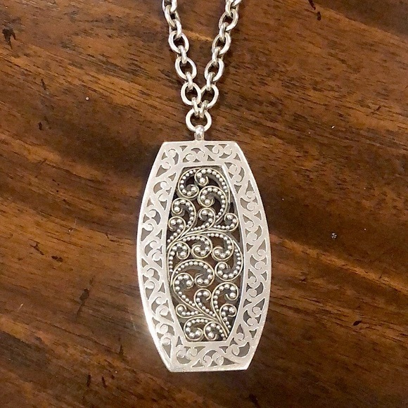 LOIS HILL Sterling Silver Granulated Scroll Oxidized Tonneau Necklace & Earrings - Picture 5 of 16